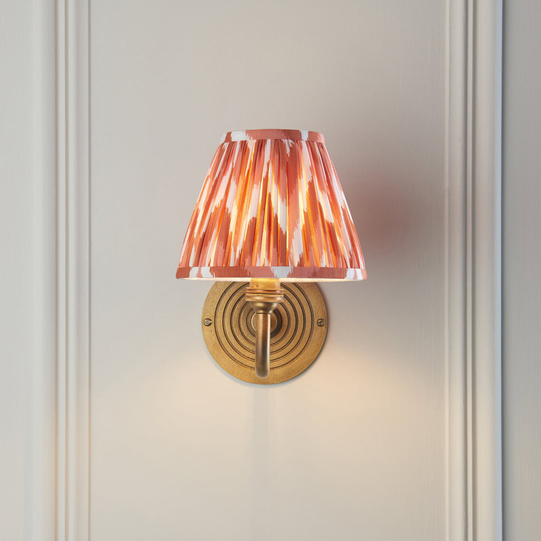 114096 Ripple Curve &amp; Zigzag 16cm Wall Light Brass Orange