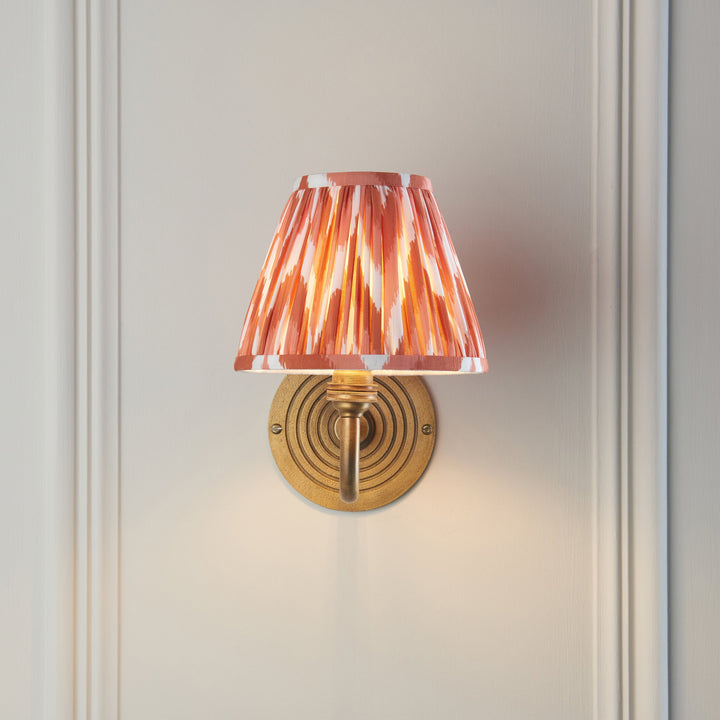 114096 Ripple Curve &amp; Zigzag 16cm Wall Light Brass Orange