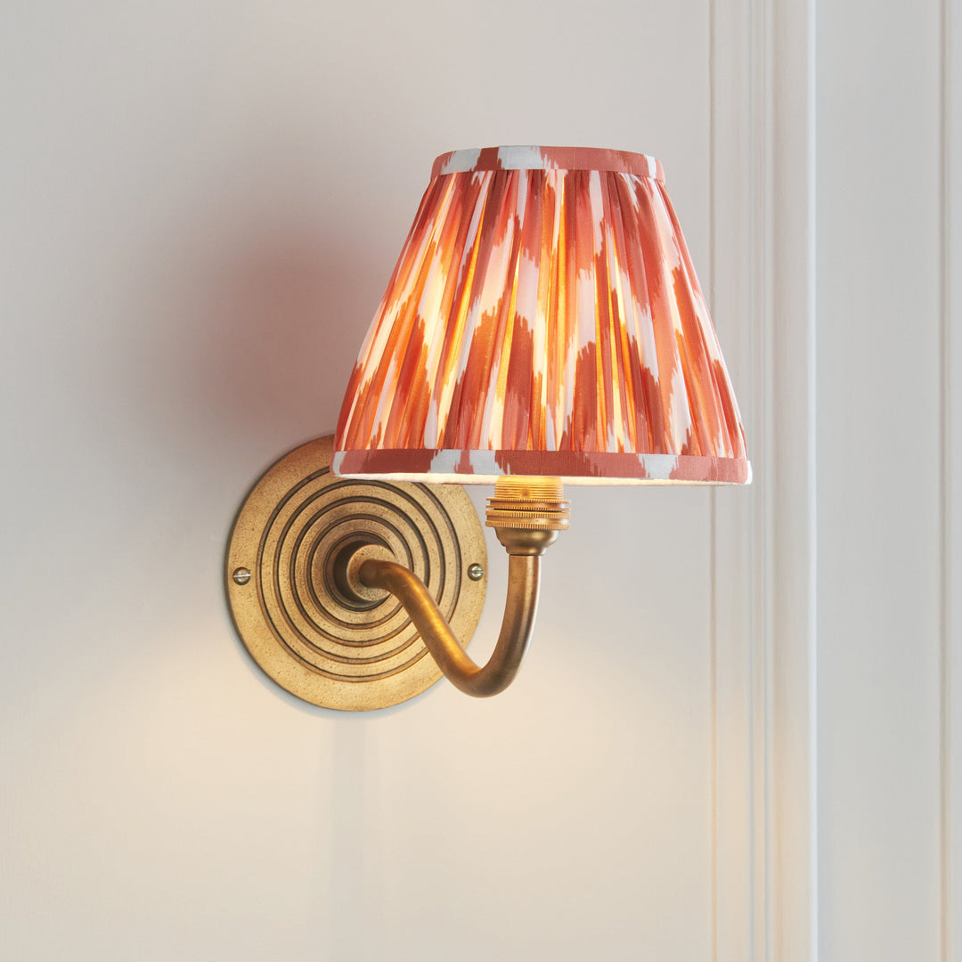 114096 Ripple Curve &amp; Zigzag 16cm Wall Light Brass Orange