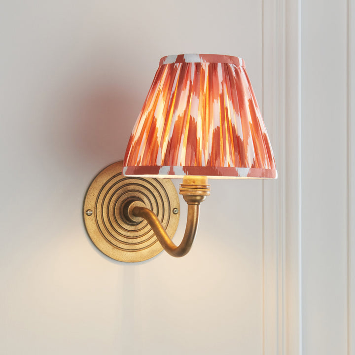 114096 Ripple Curve &amp; Zigzag 16cm Wall Light Brass Orange