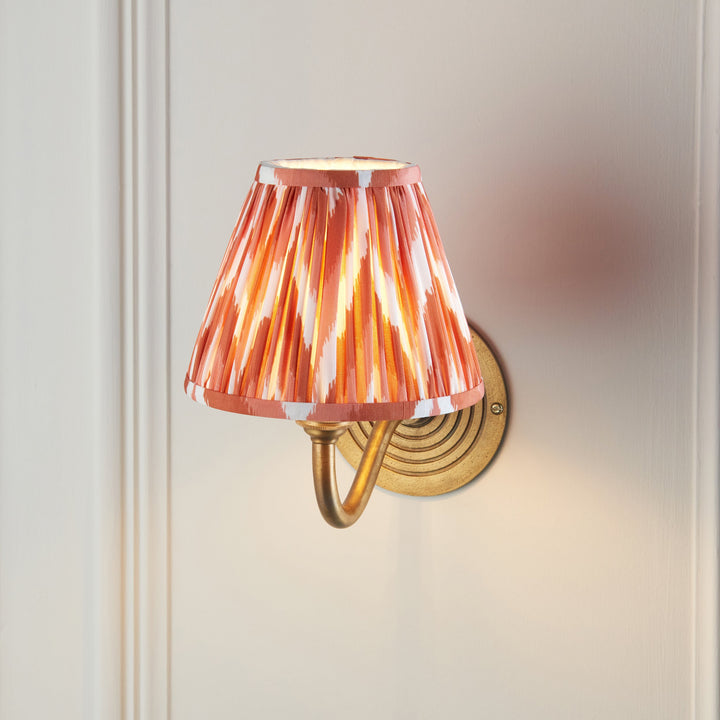 114096 Ripple Curve &amp; Zigzag 16cm Wall Light Brass Orange