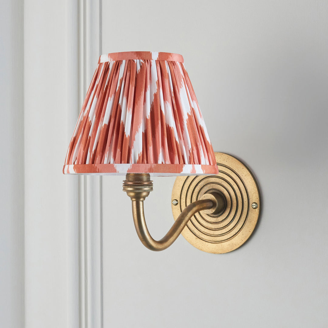 114096 Ripple Curve &amp; Zigzag 16cm Wall Light Brass Orange
