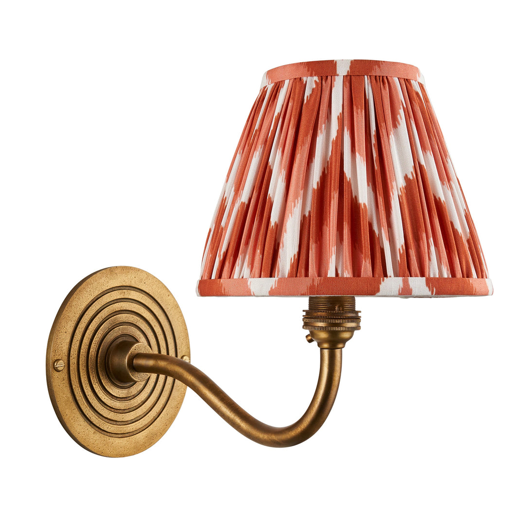 114096 Ripple Curve &amp; Zigzag 16cm Wall Light Brass Orange