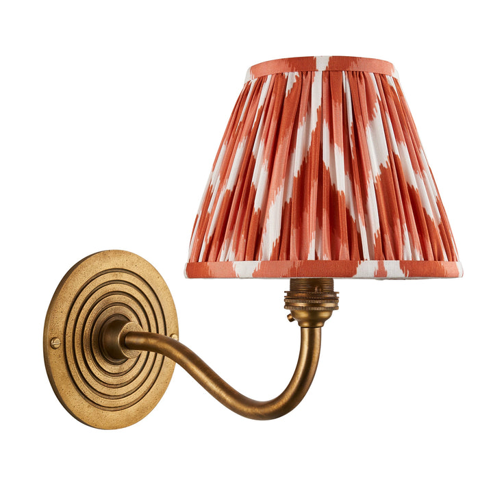 114096 Ripple Curve &amp; Zigzag 16cm Wall Light Brass Orange
