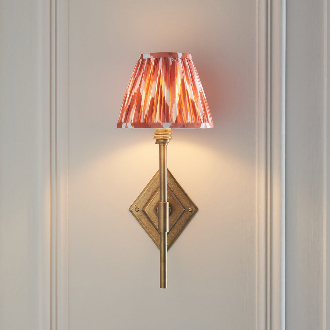 114139 Diamond Tall &amp; Zigzag 16cm Wall Light Brass Orange