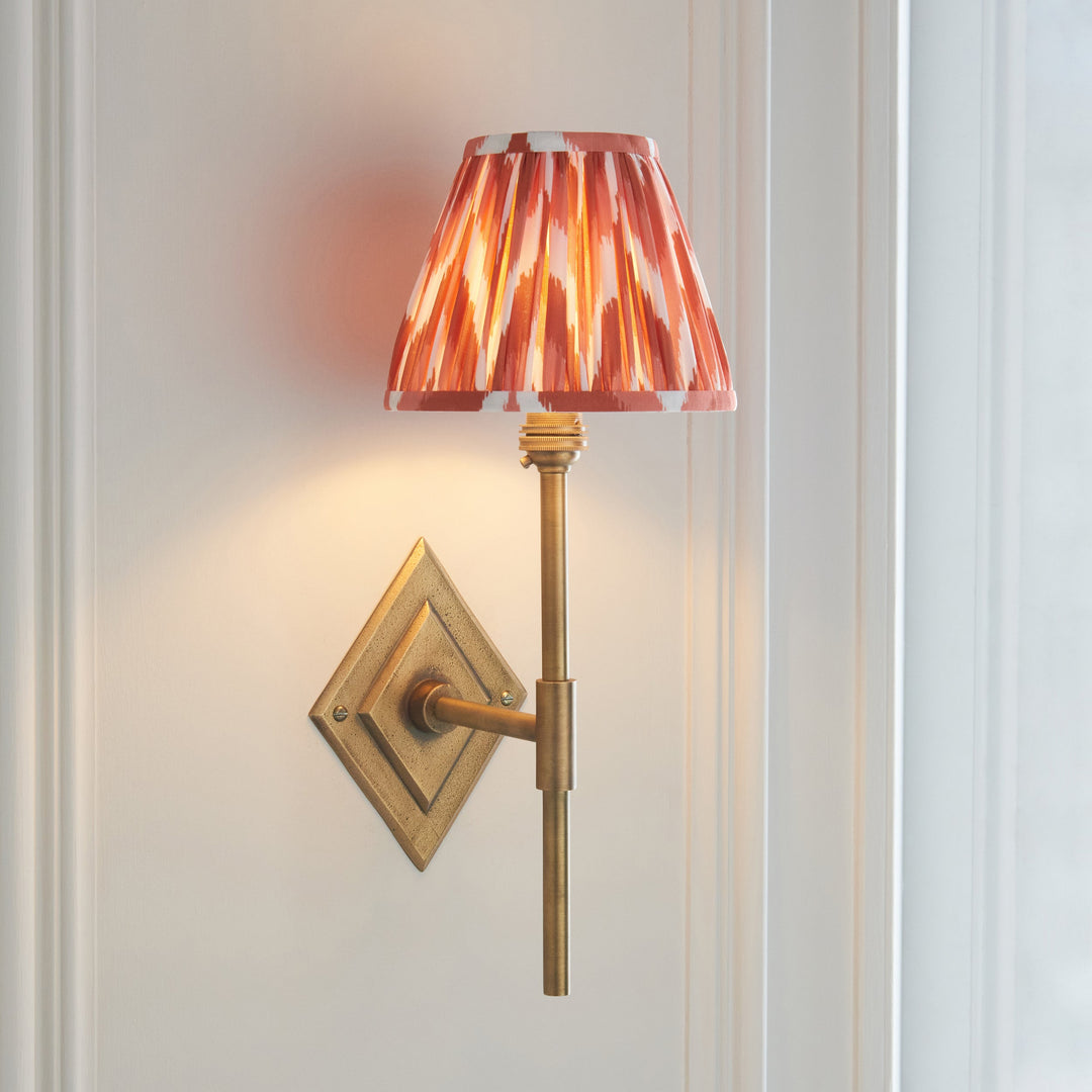 114139 Diamond Tall &amp; Zigzag 16cm Wall Light Brass Orange