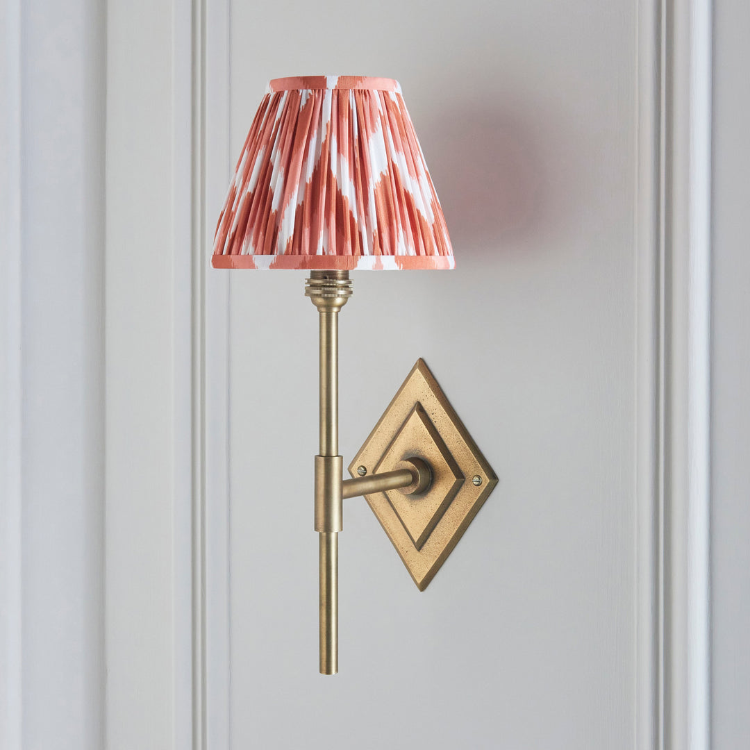 114139 Diamond Tall &amp; Zigzag 16cm Wall Light Brass Orange