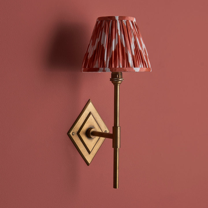 114139 Diamond Tall &amp; Zigzag 16cm Wall Light Brass Orange