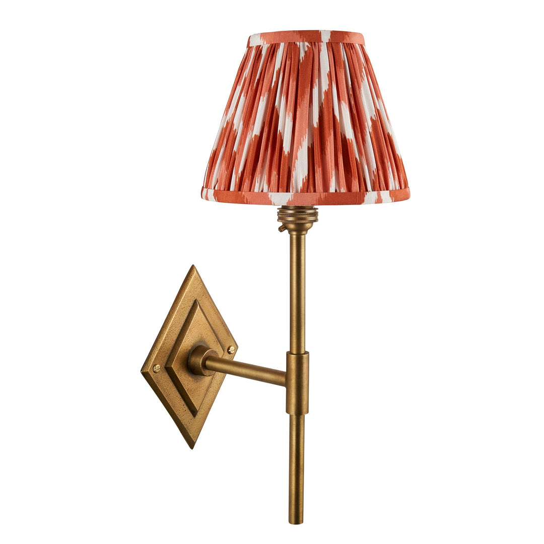 114139 Diamond Tall &amp; Zigzag 16cm Wall Light Brass Orange
