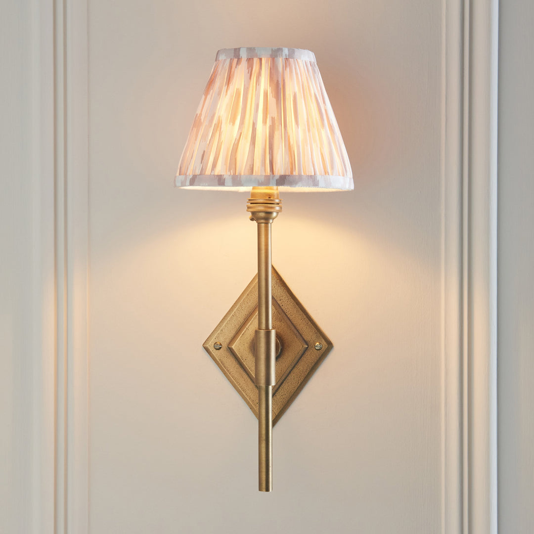 114145 Diamond Tall &amp; Ikat 16cm Wall Light Brass