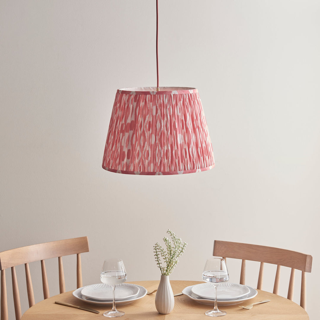 114256 Eltham &amp; Ikat 40cm Pendant Brass Pink