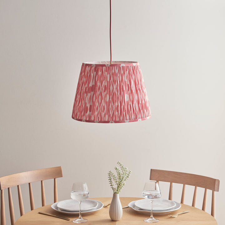 114256 Eltham &amp; Ikat 40cm Pendant Brass Pink