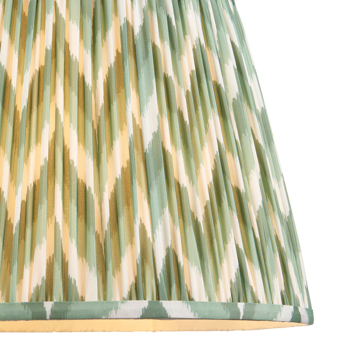 114257 Eltham &amp; Zigzag 40cm Pendant Brass Green
