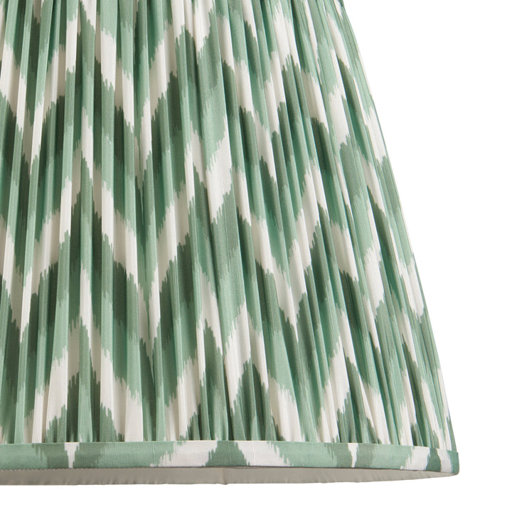 114257 Eltham &amp; Zigzag 40cm Pendant Brass Green