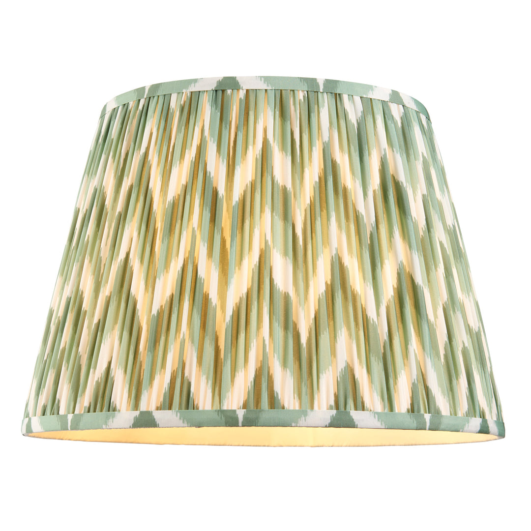 114257 Eltham &amp; Zigzag 40cm Pendant Brass Green