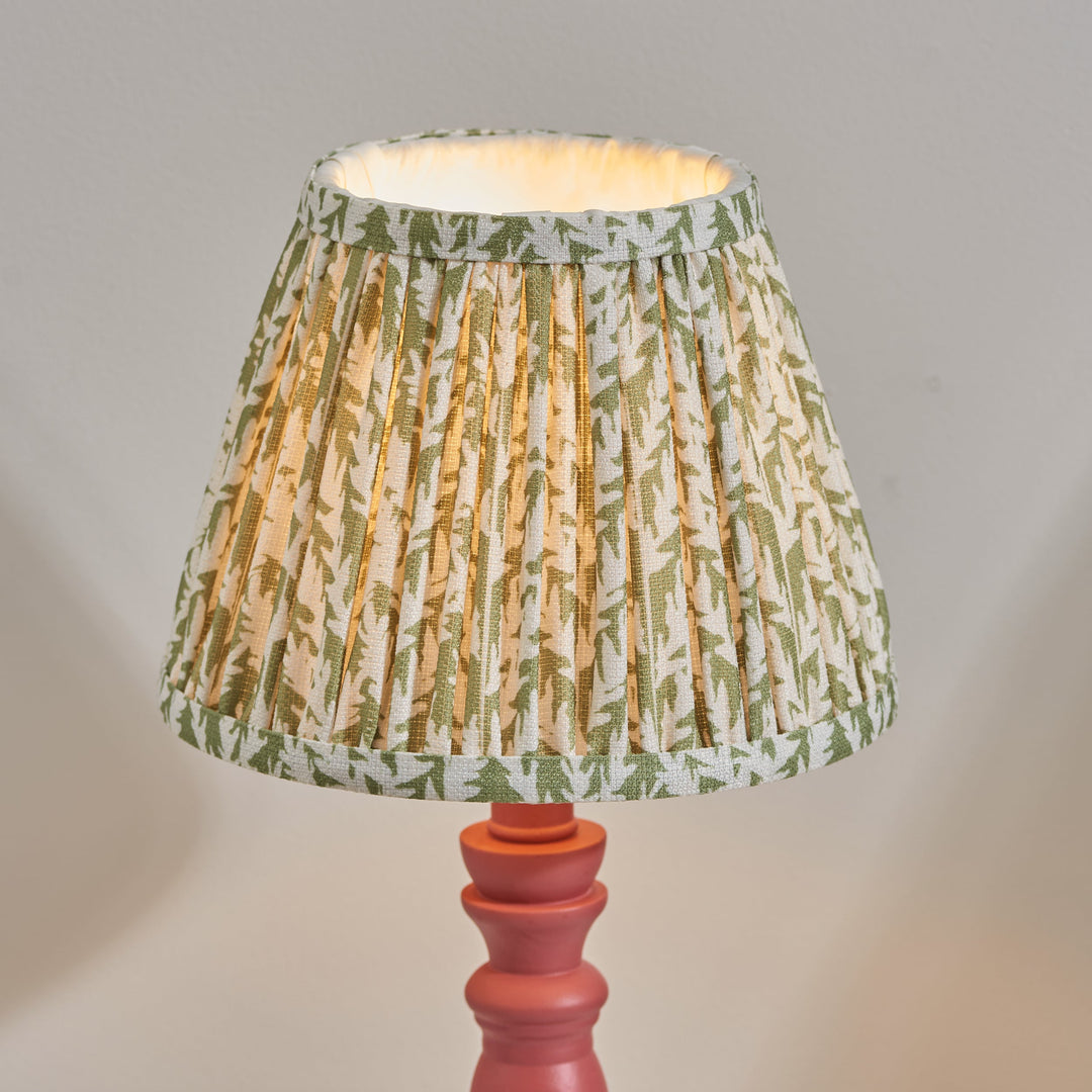 114267 Bibury &amp; Leaf 20cm Table Lamp Pink Green