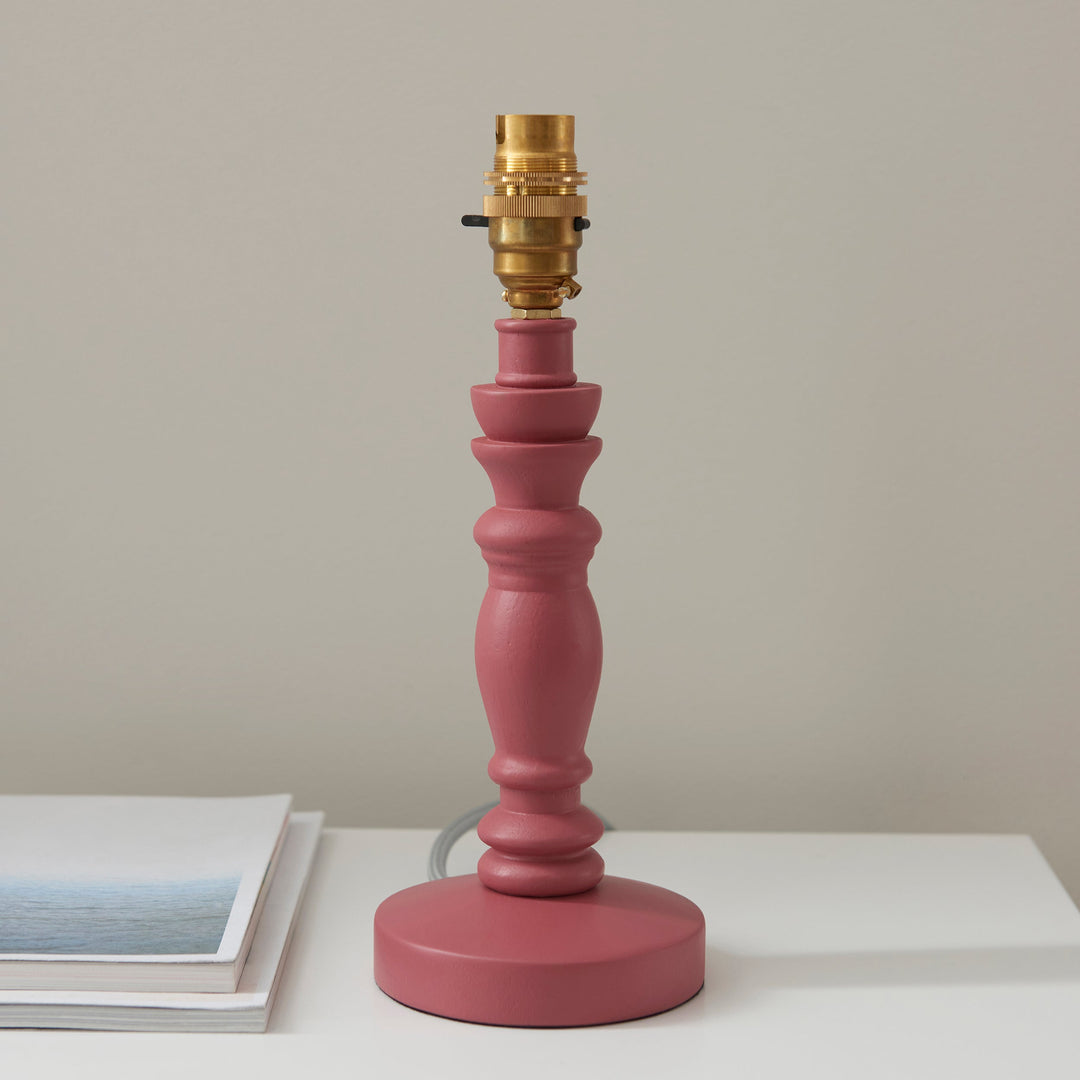 114273 Bibury &amp; Zigzag 20cm Table Lamp Pink Orange