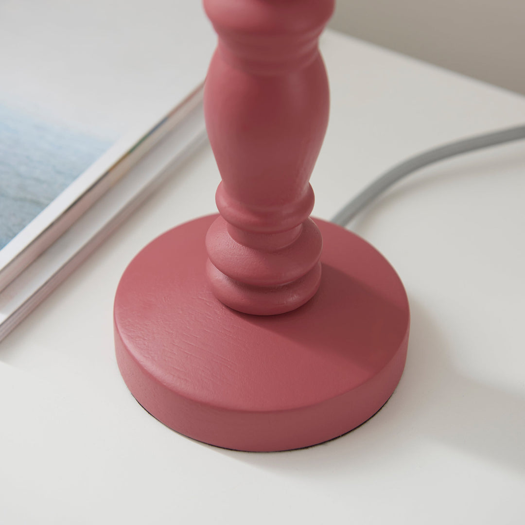 114273 Bibury &amp; Zigzag 20cm Table Lamp Pink Orange