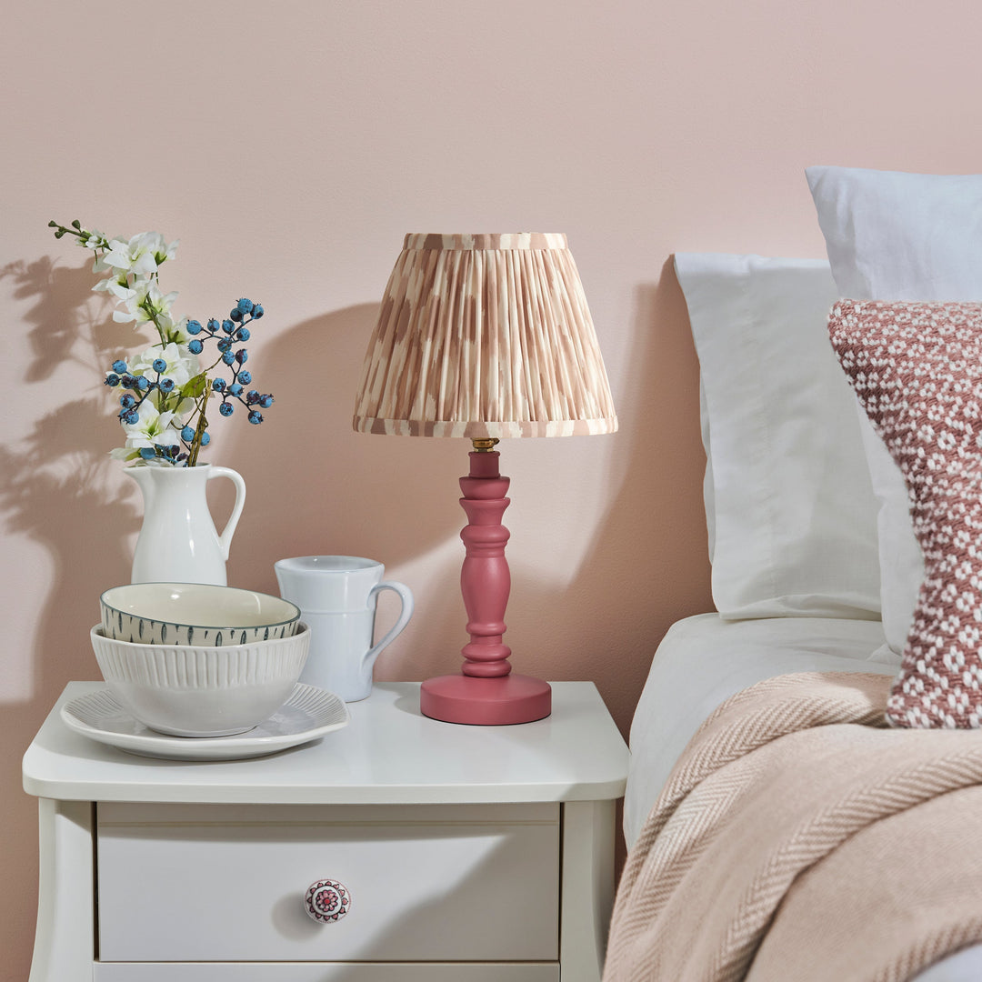 114279 Bibury &amp; Ikat 20cm Table Lamp Pink
