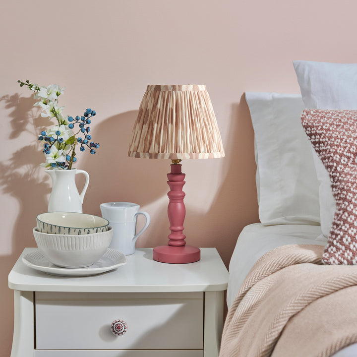 114279 Bibury &amp; Ikat 20cm Table Lamp Pink