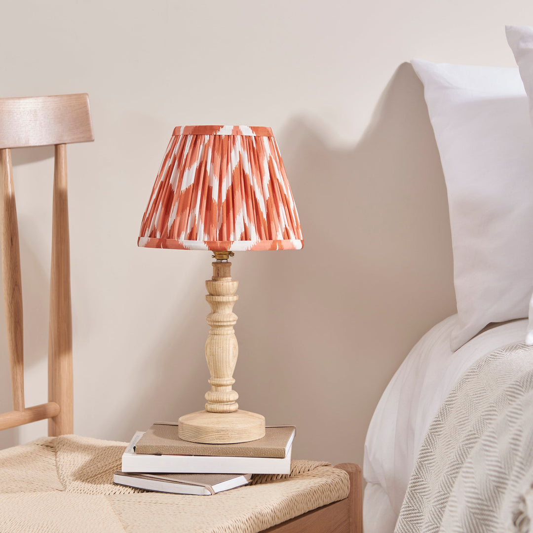114291 Bibury &amp; Zigzag 20cm Table Lamp Wood Orange