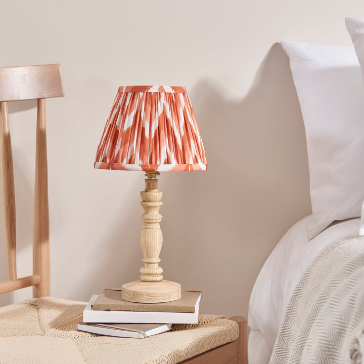 114291 Bibury &amp; Zigzag 20cm Table Lamp Wood Orange