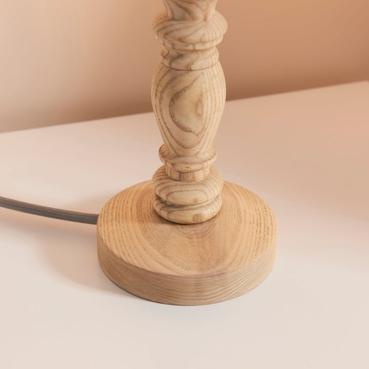 114291 Bibury &amp; Zigzag 20cm Table Lamp Wood Orange