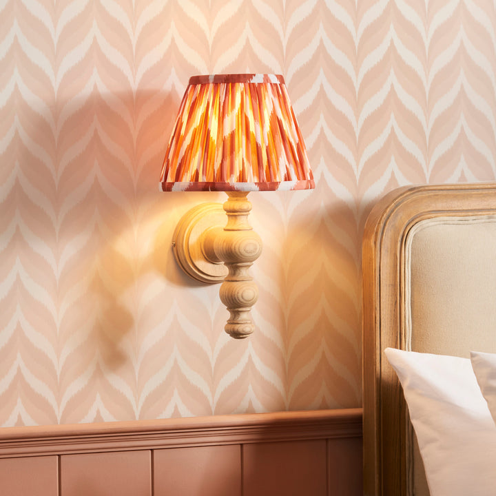 114328 Bibury &amp; Zigzag 20cm Wall Light Wood Orange
