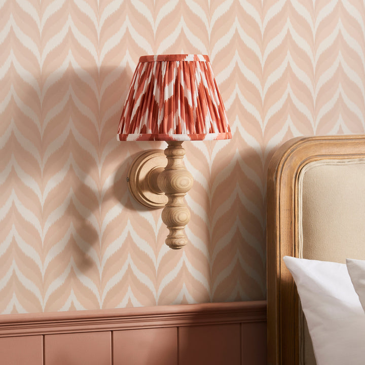 114328 Bibury &amp; Zigzag 20cm Wall Light Wood Orange