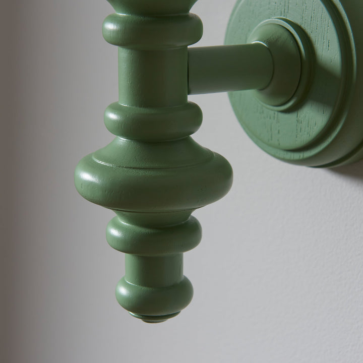 114464 Carnaby &amp; Ikat 20cm Wall Light Green Grey