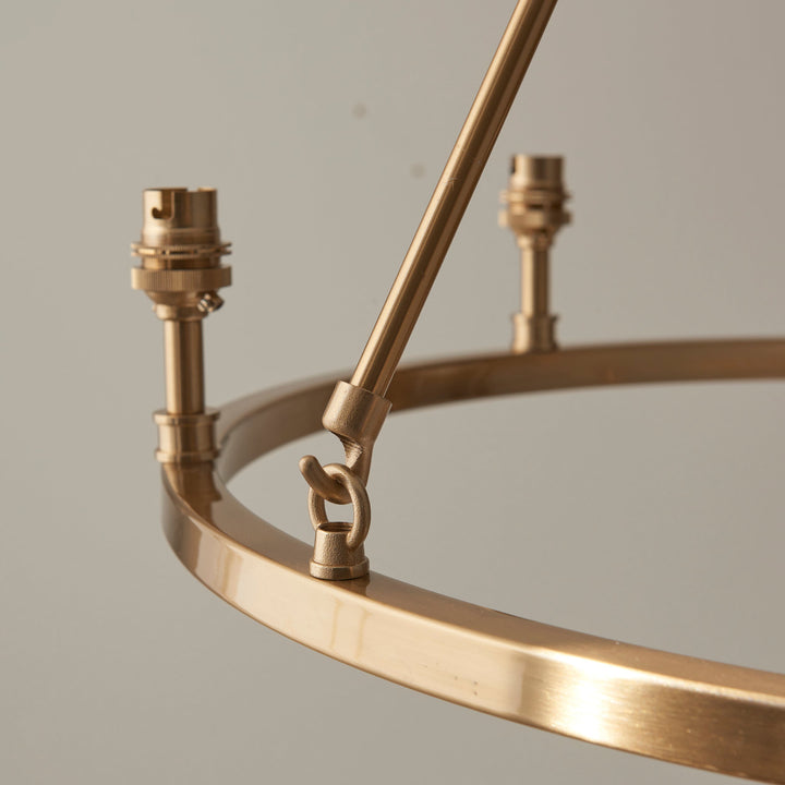114509 Chester &amp; Zigzag 16cm 6 Light Pendant Brass Grey