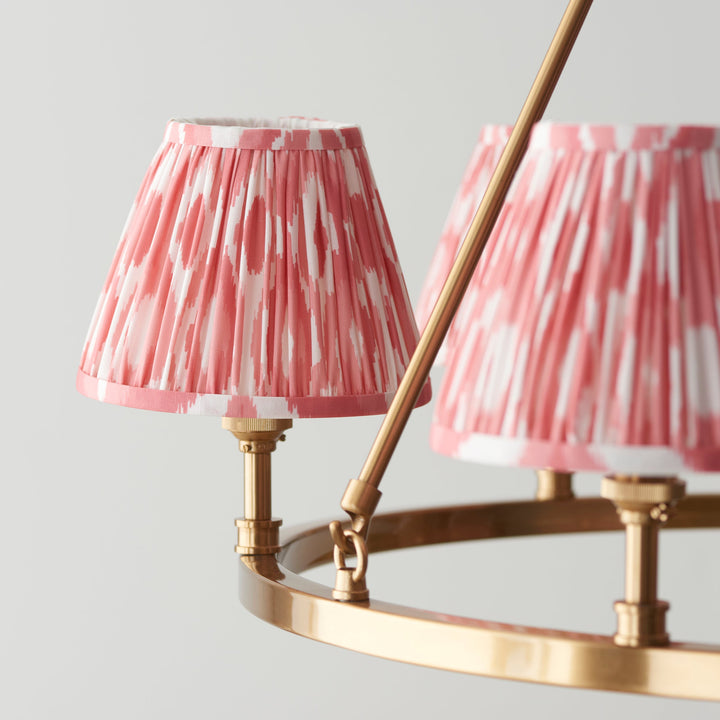 114510 Chester &amp; Ikat 16cm 6 Light Pendant Brass Pink