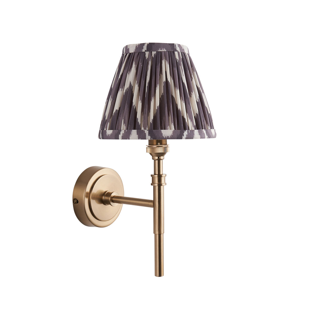 114602 Chester &amp; Zigzag 16cm Wall Light Brass Grey