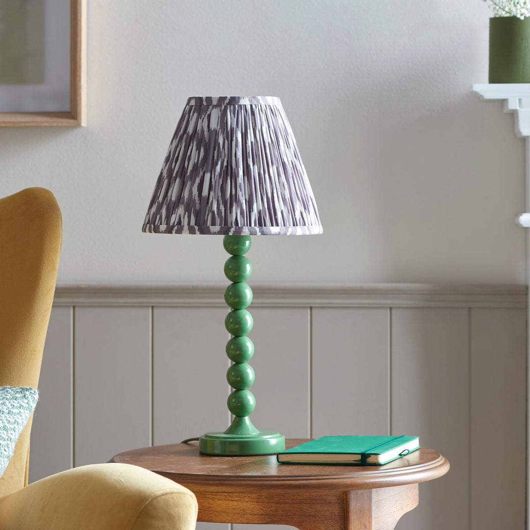 114705 Higgledy &amp; Ikat 25cm Table Lamp Green Grey