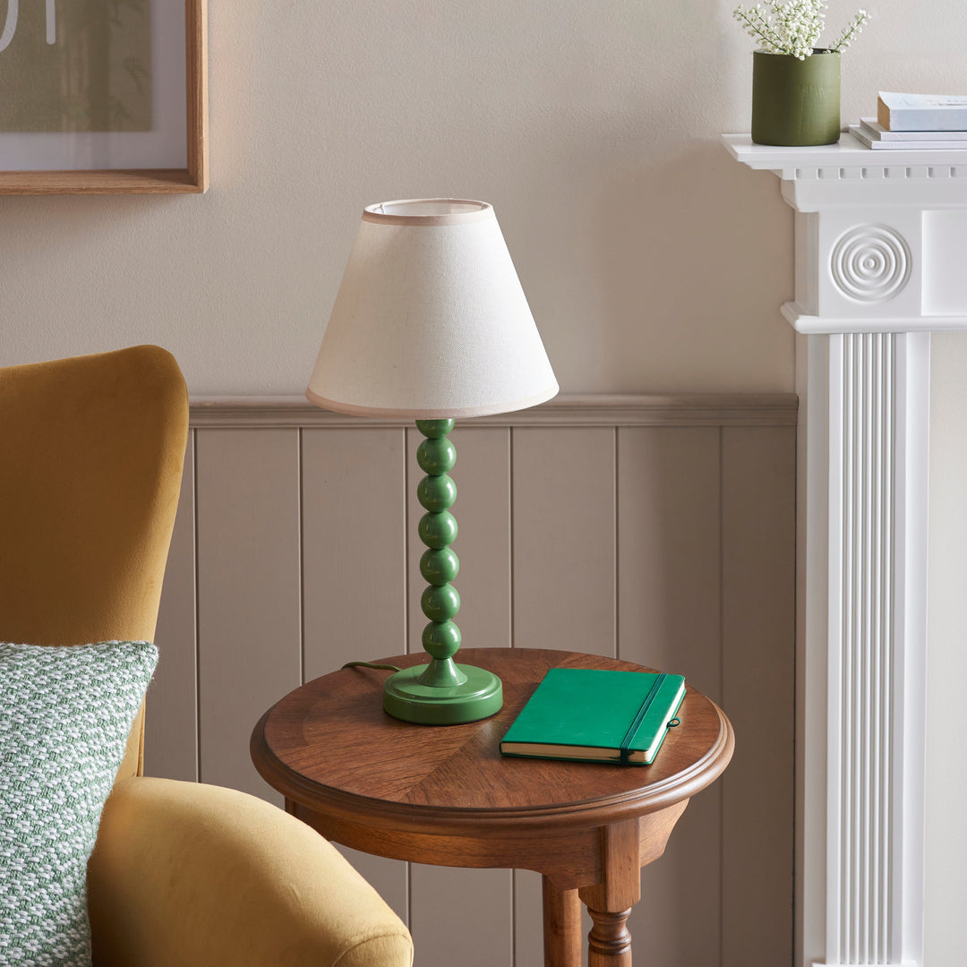 114709 Higgledy &amp; Ivy 25cm Table Lamp Green White