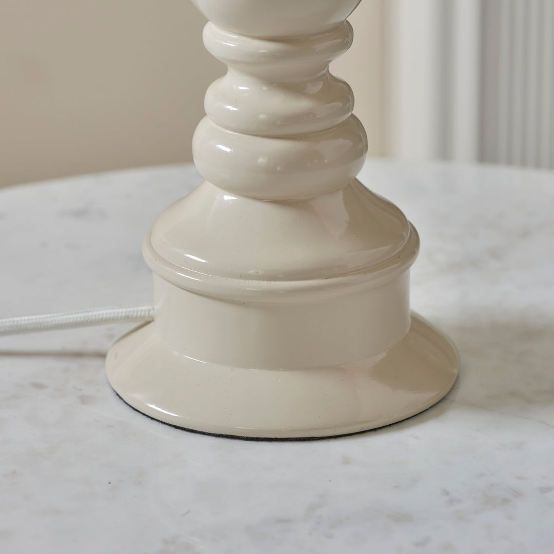 114960 Myrtle &amp; Ikat 30cm Table Lamp White Grey