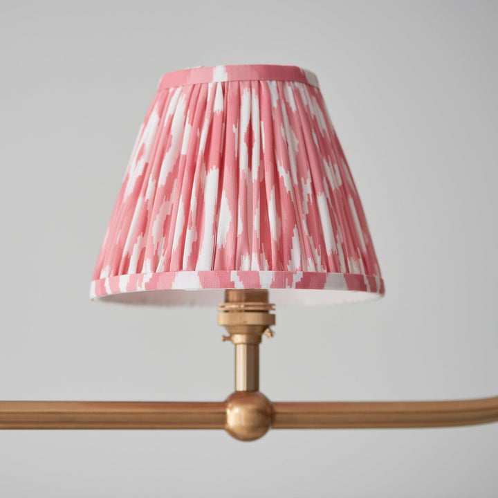 114989 Santiago &amp; Ikat 16cm 4 Light Pendant Brass Pink