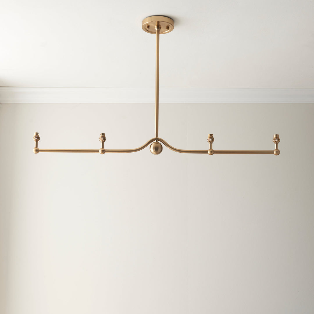 114989 Santiago &amp; Ikat 16cm 4 Light Pendant Brass Pink