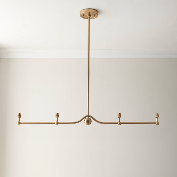 114992 Santiago &amp; Leaf 16cm 4 Light Pendant Brass Blue