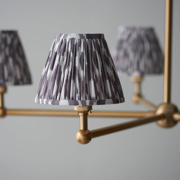 115017 Santiago &amp; Ikat 16cm 5 Light Pendant Brass Grey