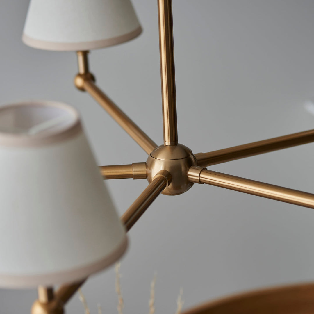 115021 Santiago &amp; Ivy 16cm 5 Light Pendant Brass White