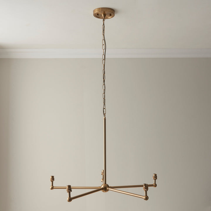 115021 Santiago &amp; Ivy 16cm 5 Light Pendant Brass White