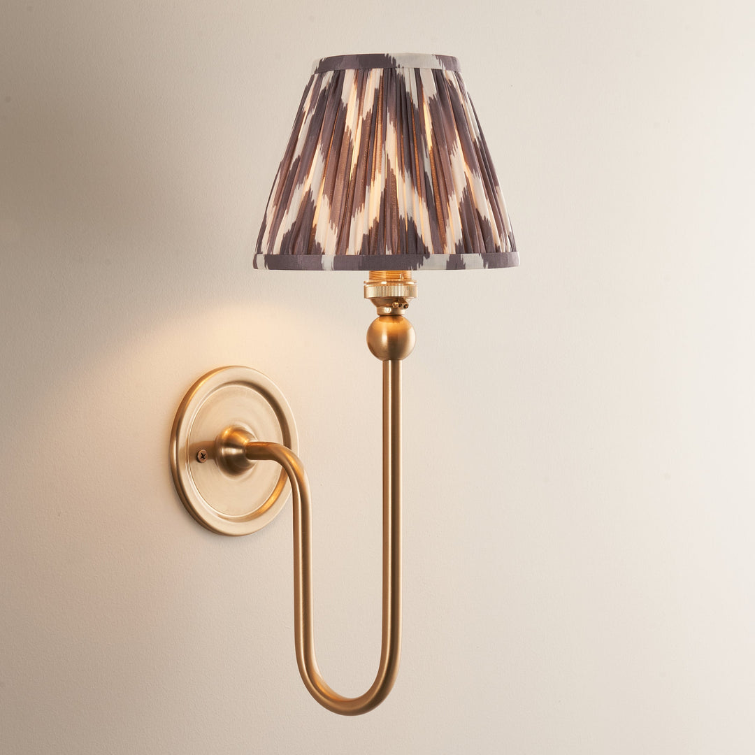 115026 Santiago &amp; Zigzag 16cm Wall Light Brass Grey