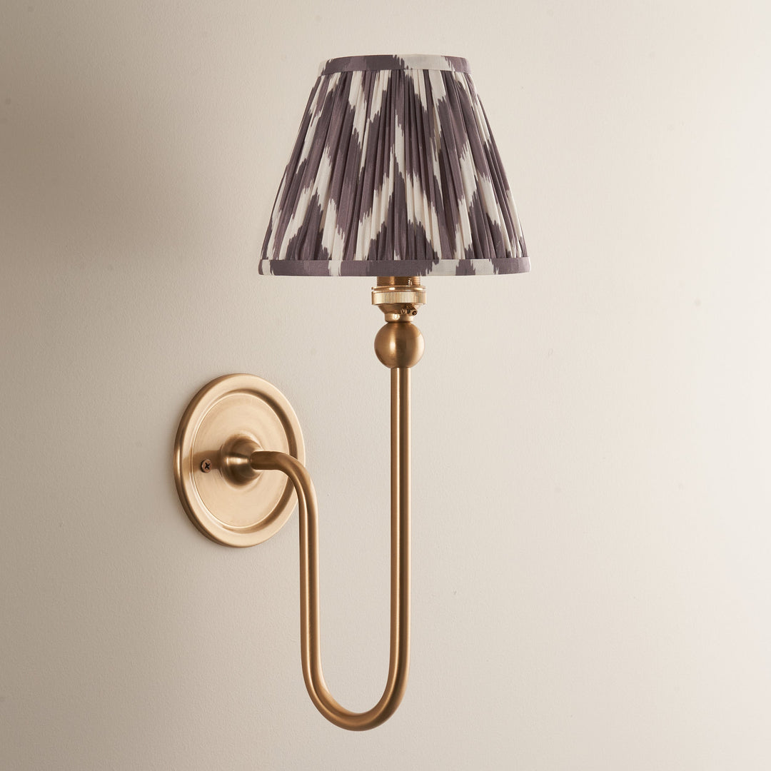 115026 Santiago &amp; Zigzag 16cm Wall Light Brass Grey