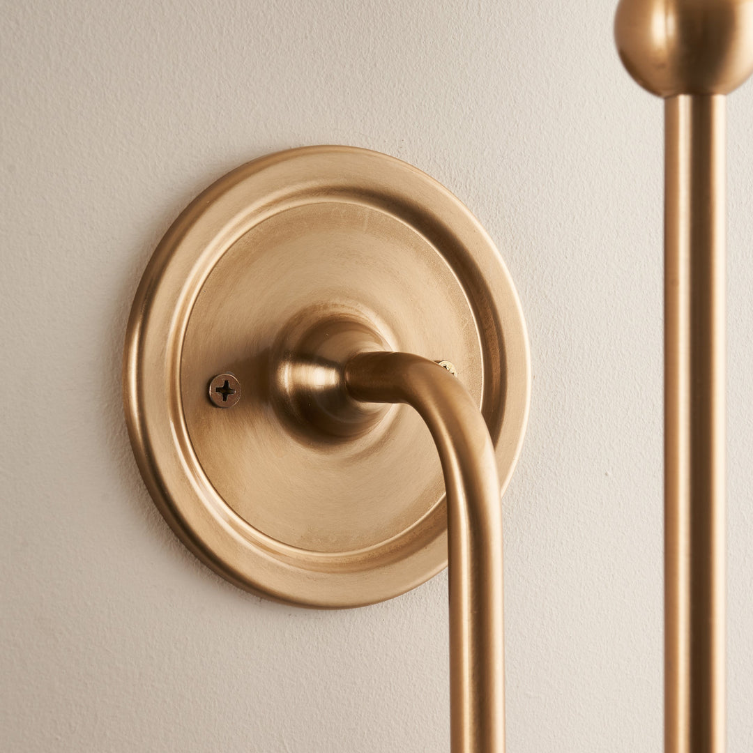 115036 Santiago &amp; Ikat 16cm Wall Light Brass Grey