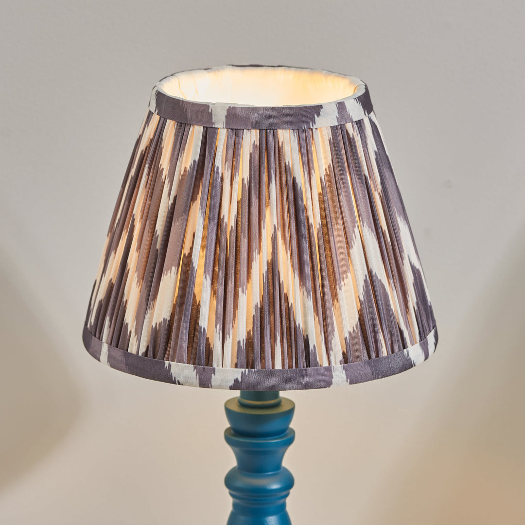 115083 Bibury &amp; Zigzag 20cm Table Lamp Blue Grey