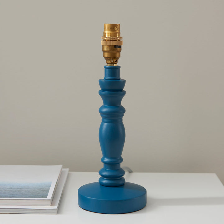 115083 Bibury &amp; Zigzag 20cm Table Lamp Blue Grey