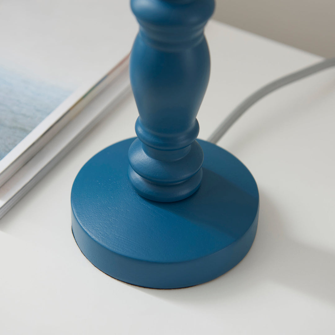 115083 Bibury &amp; Zigzag 20cm Table Lamp Blue Grey