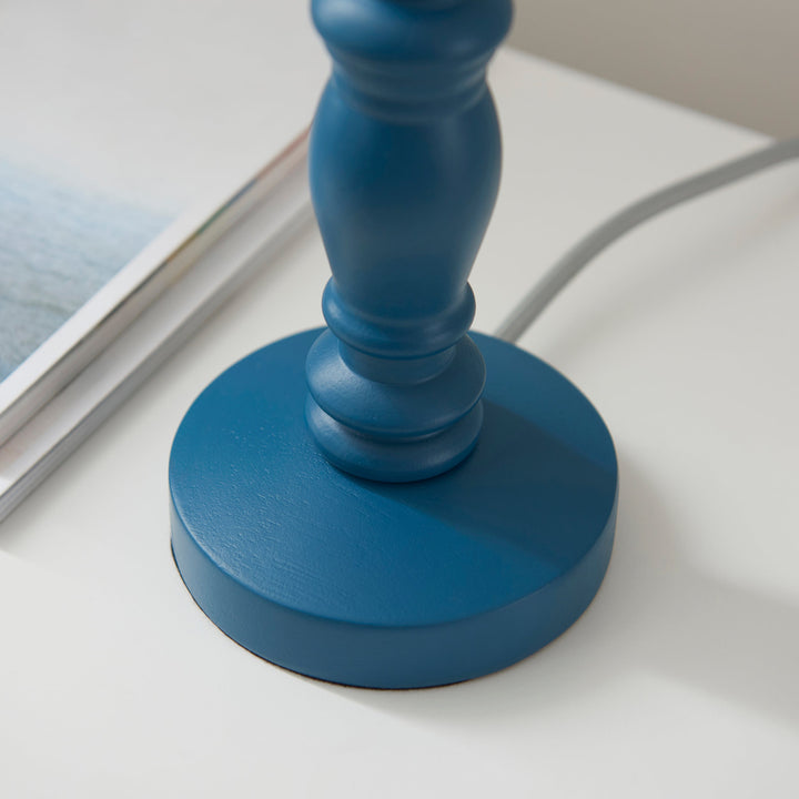 115083 Bibury &amp; Zigzag 20cm Table Lamp Blue Grey