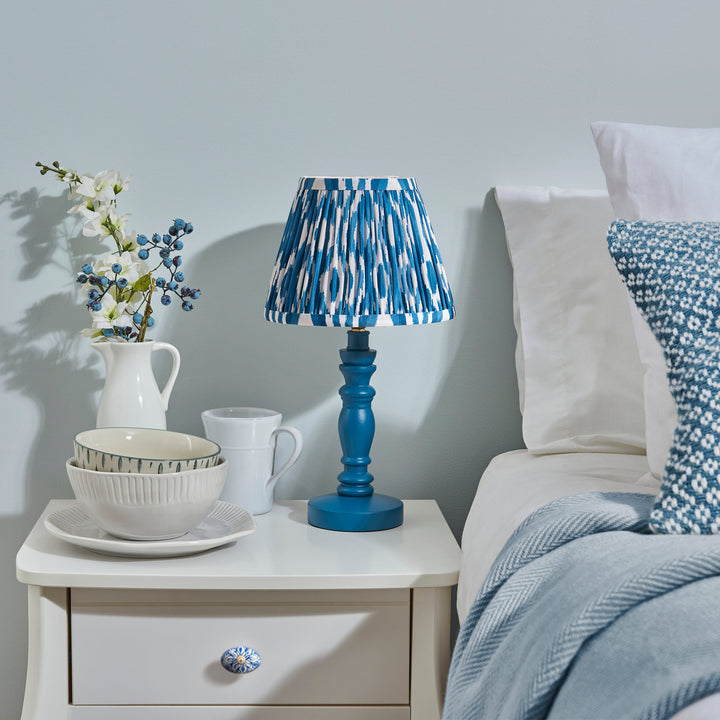 115092 Bibury &amp; Ikat 20cm Table Lamp Blue Blue